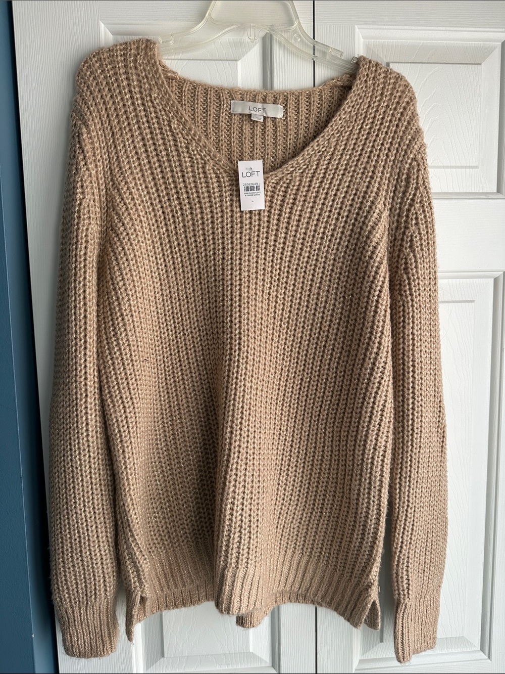 LOFT Women's Scoop Neck Chunky Knit Sweater - Taupe